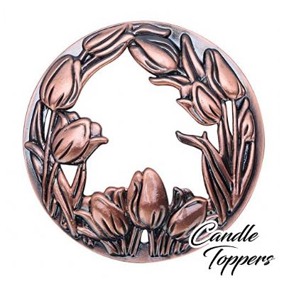 Photo of Tulips Flower Rose Gold Candle Topper