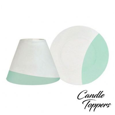 Photo of Small Candle Shade and Tray Set White/Green