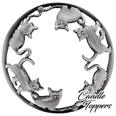 Photo of Cat / Kitten Silver Brushed Candle Topper