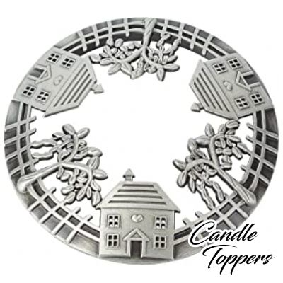 Photo of House and Trees Silver Candle Topper