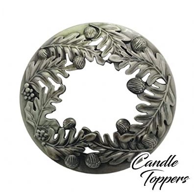 Photo of Leaves & Acorn Silver Candle Topper