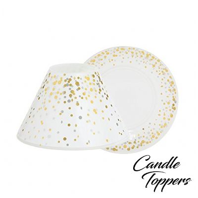 Photo of Gold & White Candle Shade
